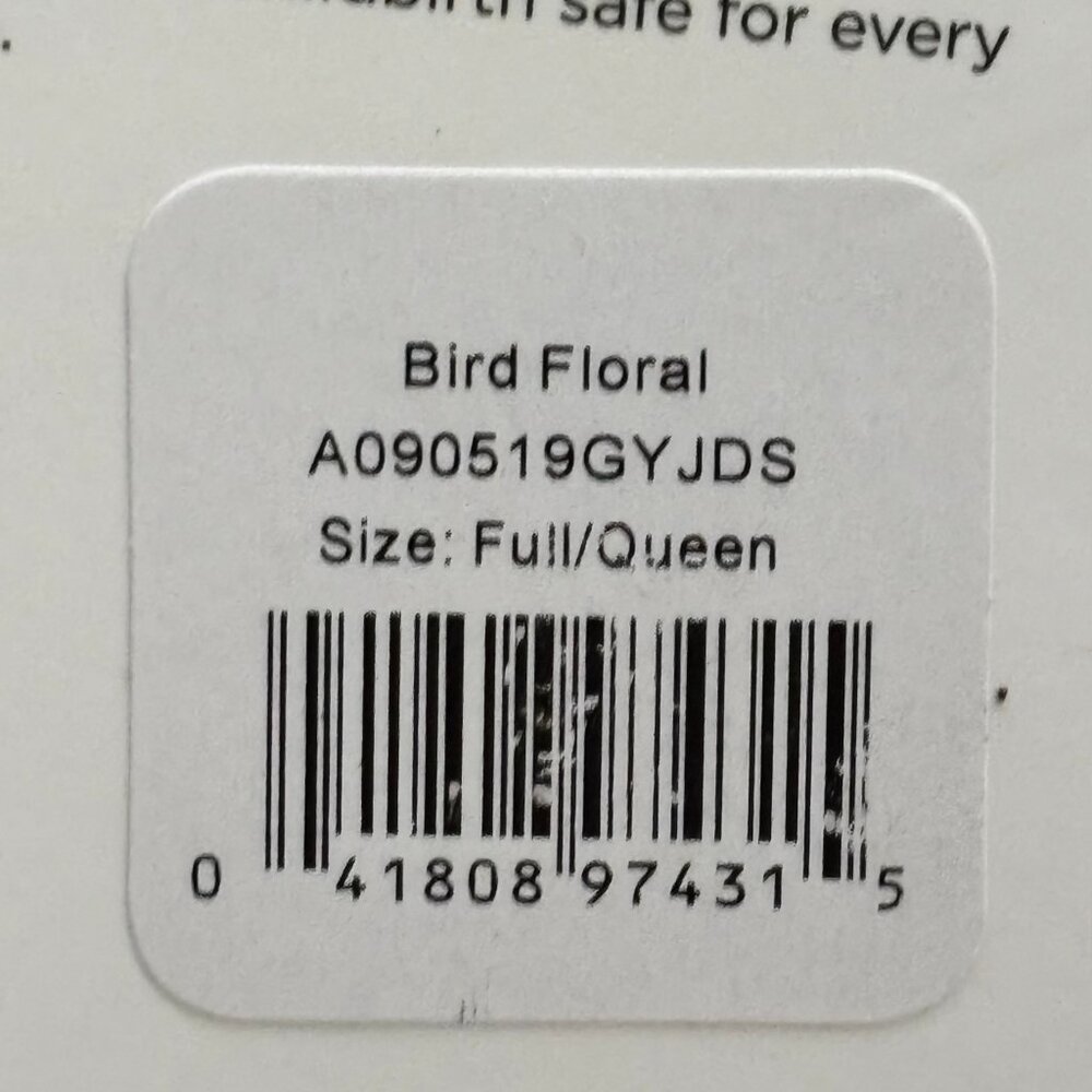 LEMIEUX ET CIE BIRD FLORAL Cotton Full / Queen Duvet Cover Set (88" X 92") - Picture 4 of 7